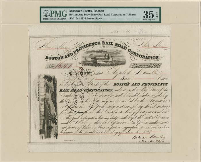 Boston and Providence Rail Road Corporation - Stock Certificate